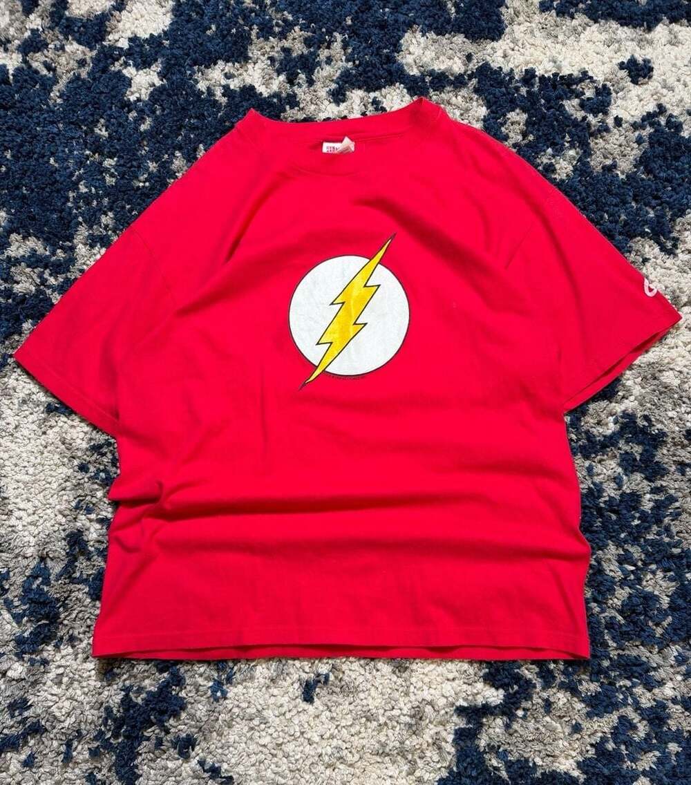 Vintage 80s DC Comics The Flash Logo Red Graphic T-Shirt